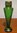Bohemian iridescent green vase with metal collar